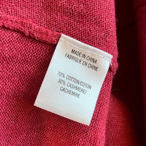 Theory Cardigan Maroon Red V-Neck Button Front Cashmere Blend Knit Sz M EUC - Picture 8 of 9